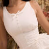 White Lace-Up Midi
