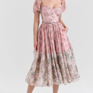 Pink Floral Midi