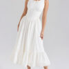White Lace-Up Midi