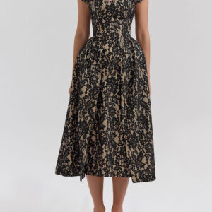 Fitted Backless Print Dress