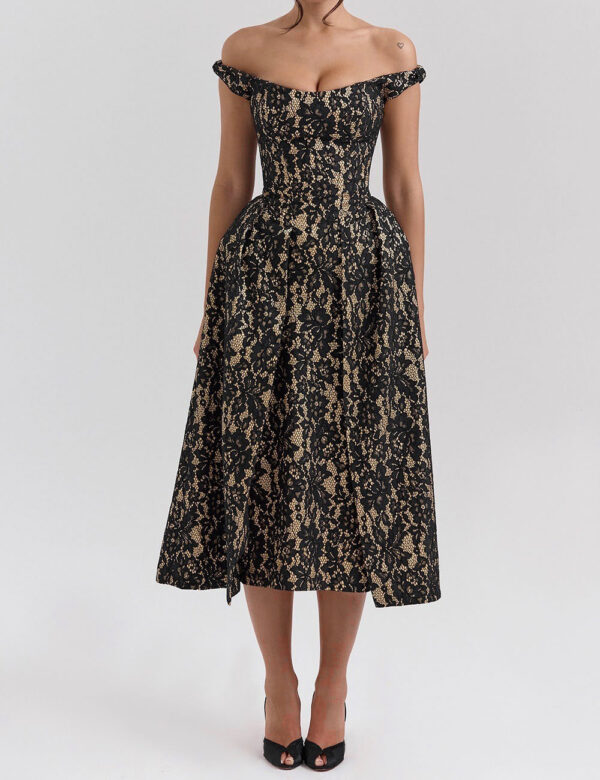 Fitted Backless Print Dress