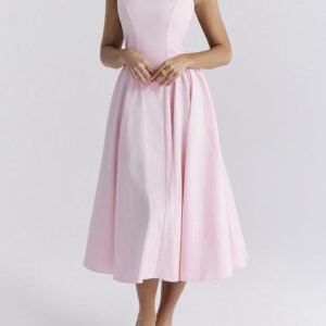 Solid Backless Dress