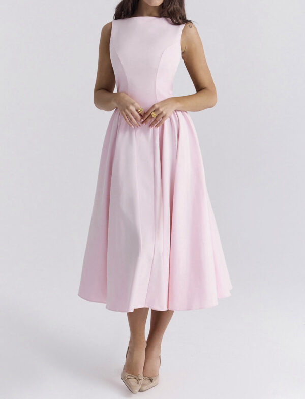 Solid Backless Dress
